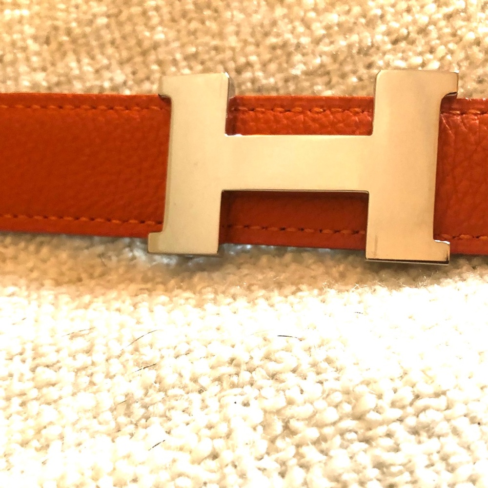 Hermès Reversible Belt with Silver H Buckle